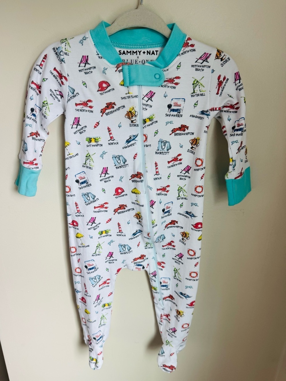 Sammy + Nat x Blue One The Hamptons Baby Footie Pajamas Size 9M